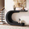 Console d'entree au style industriel avec plateau effet bois vintage et structure metallique