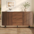 Buffet en noyer 160 x 40 x 80,5 cm avec grand espace de rangement, meuble multifonction pour cuisine ou salon